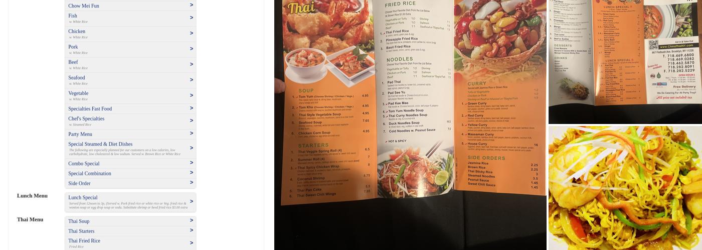 China Thai Menu