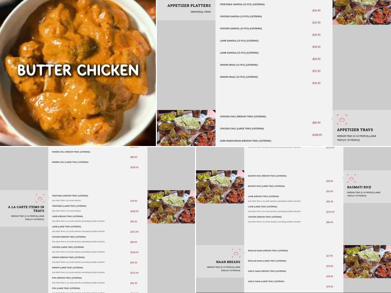 Anarbagh Indian Menu