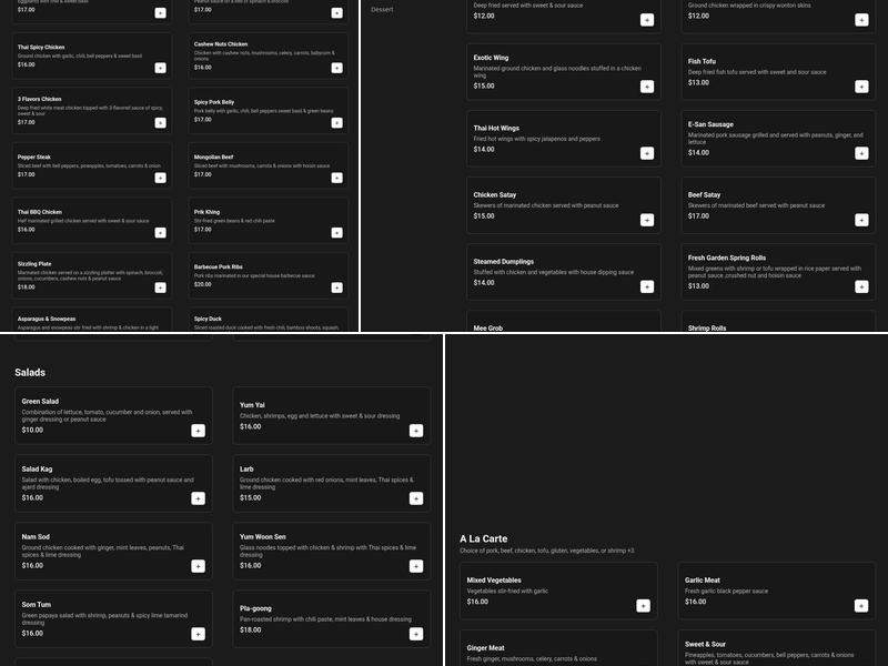Exotic Thai Cafe Menu