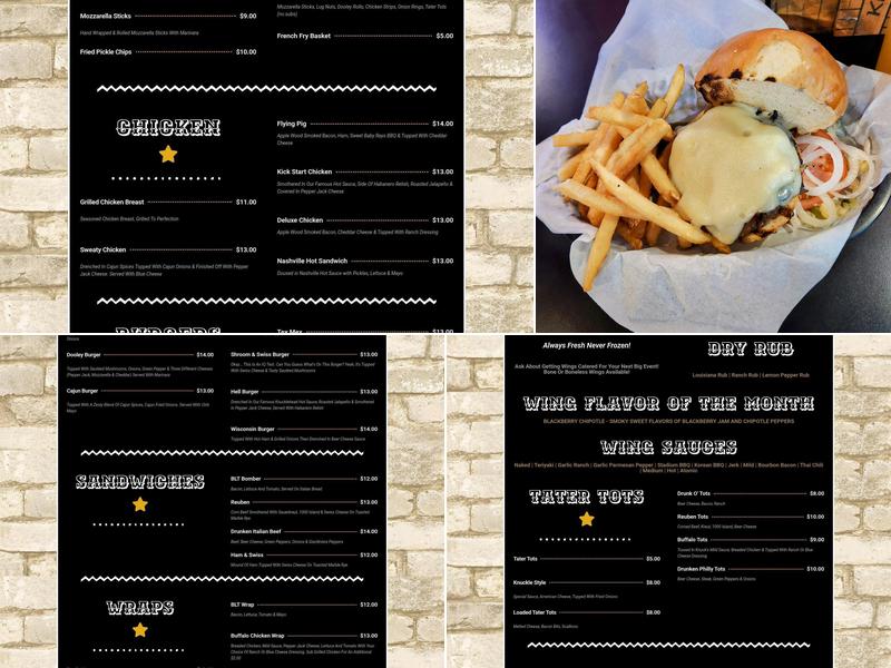 Knucklehead Pub Menu