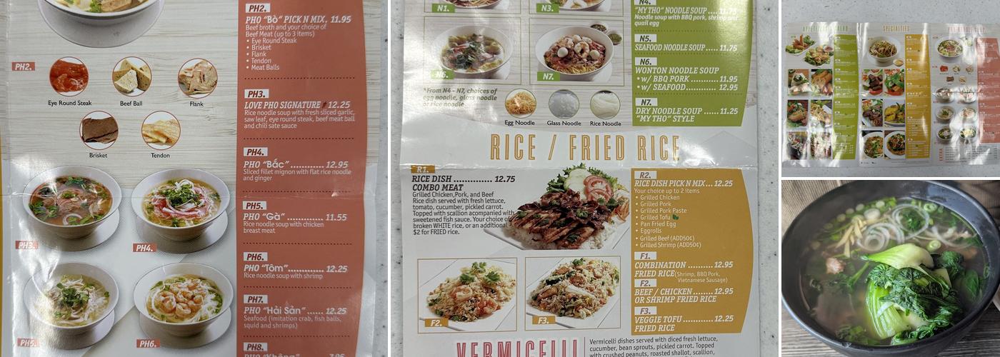 Love Pho Cafe Menu