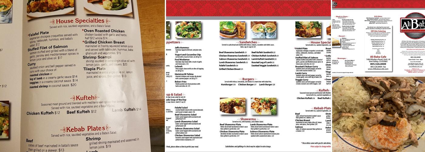 Ali Baba Restaurant Menu