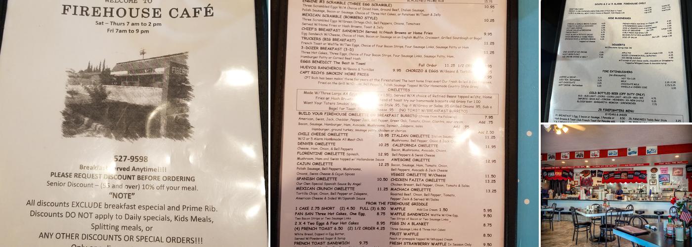 Firehouse Cafe Menu