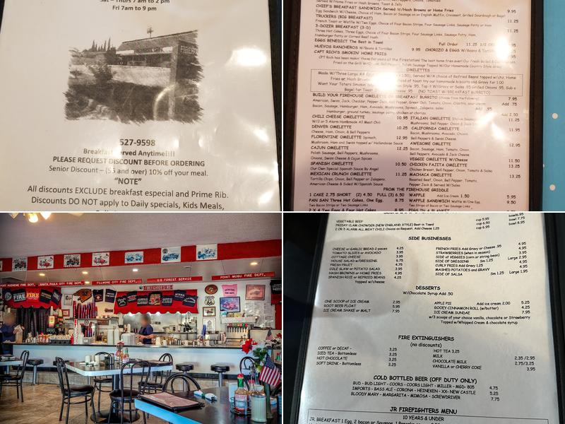 Firehouse Cafe Menu