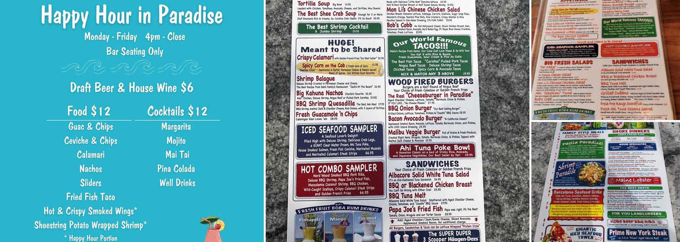 Paradise Cove Beach Café Menu