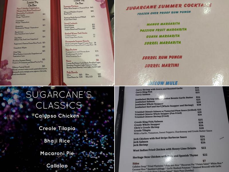 Sugarcane Menu