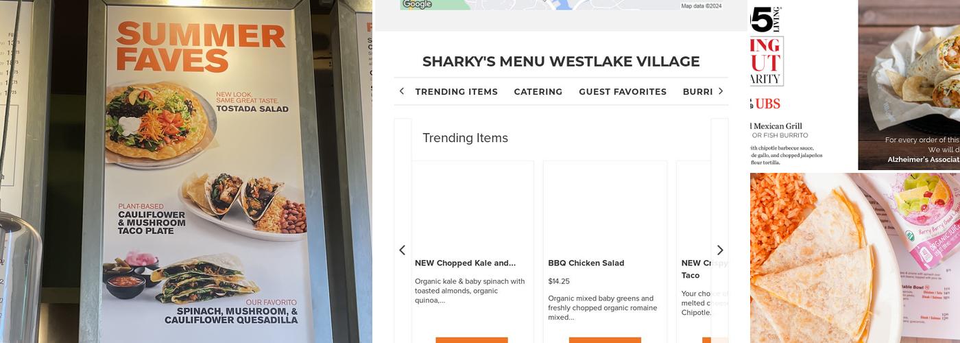 Sharky's Menu