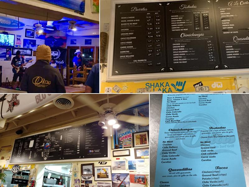 Olas de Carlos Surf Grill Menu