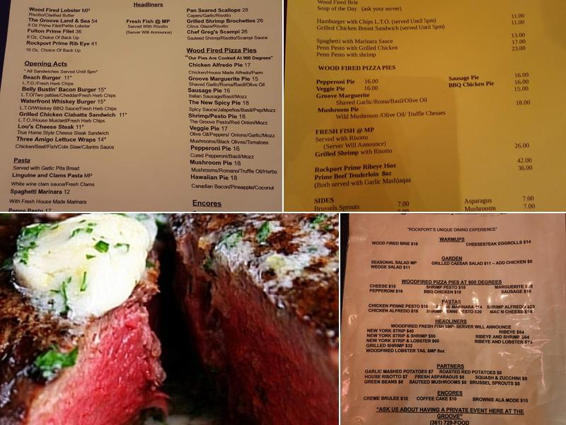 The Groove Steak & Lobster House Menu