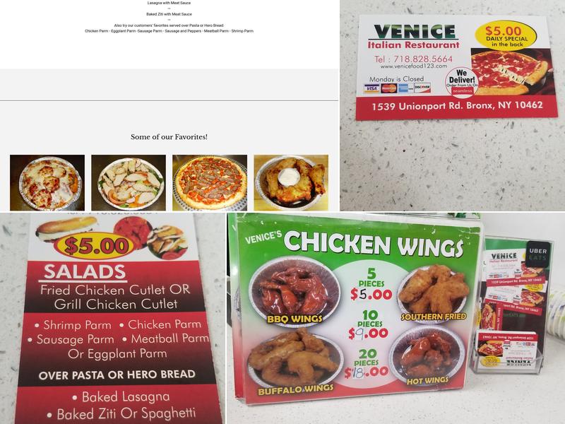 Venice Pizzeria Menu