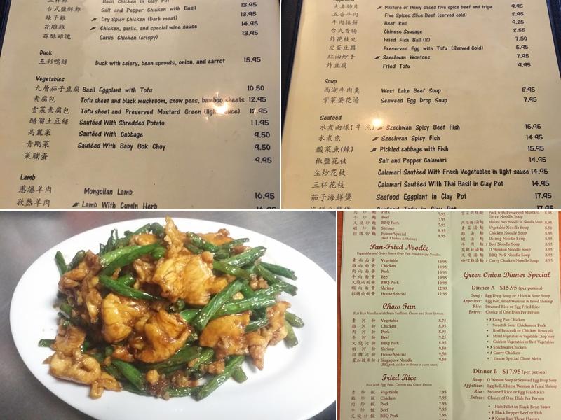 Green Onion Chinese Food Menu