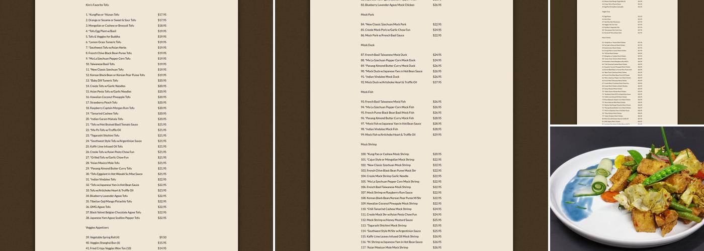 Mandarin Lotus Fine Chinese Fusion Cuisine Menu