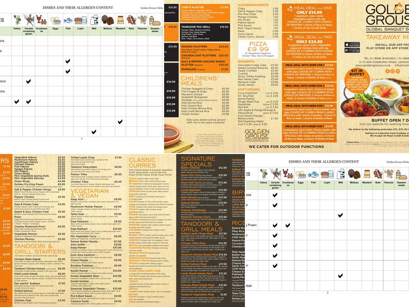 Golden Grouse Global Banquet Buffet Menu