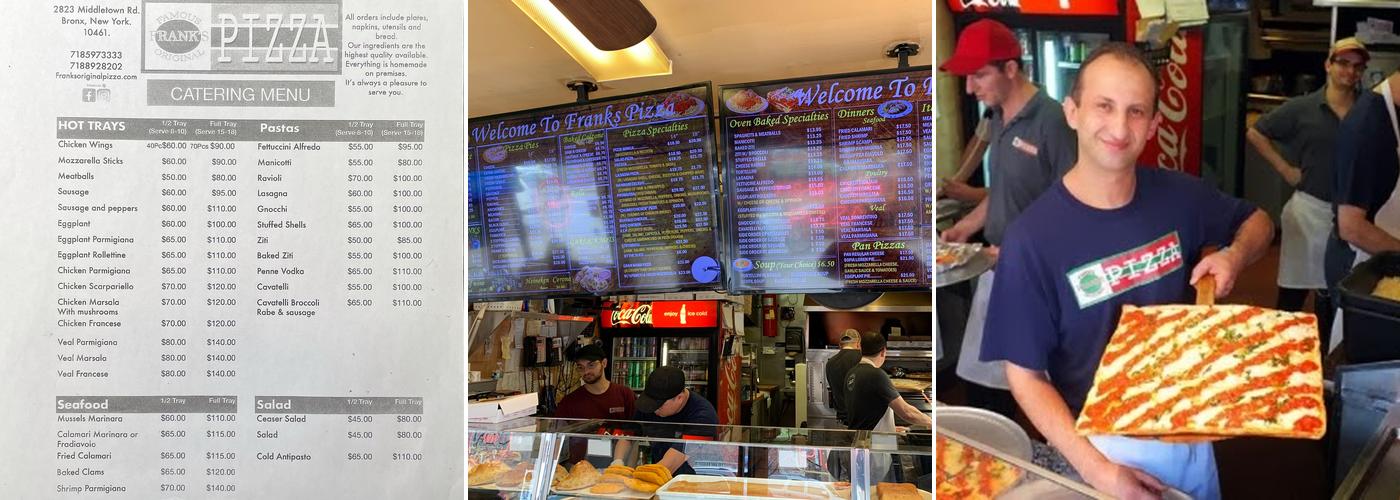 Frank's Pizza Menu