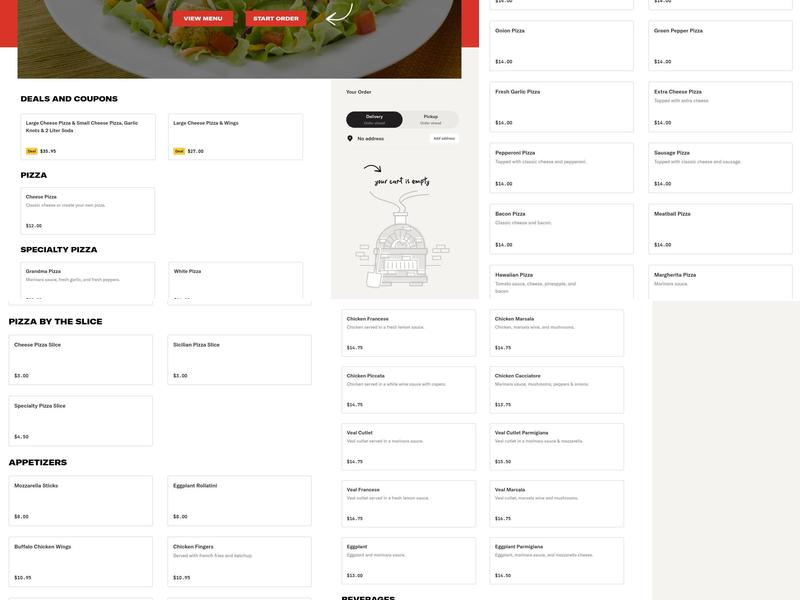 Two Brothers Pizzeria Menu