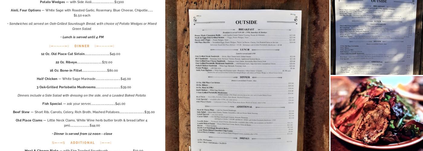 Old Place Menu