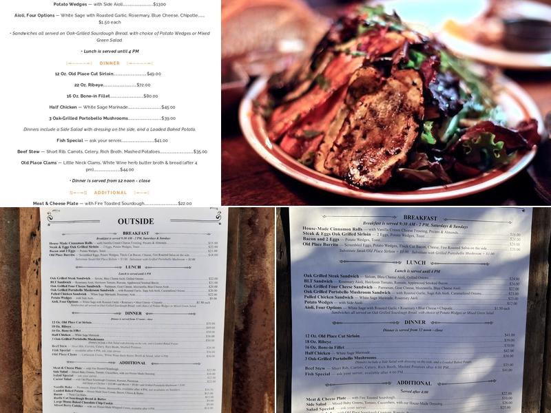Old Place Menu