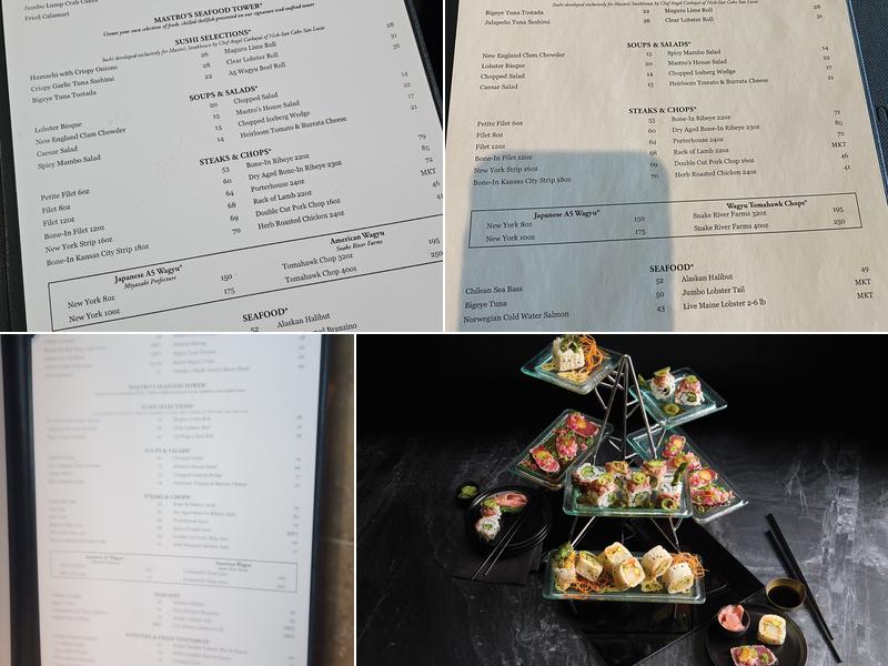 Mastro's Ocean Club Menu