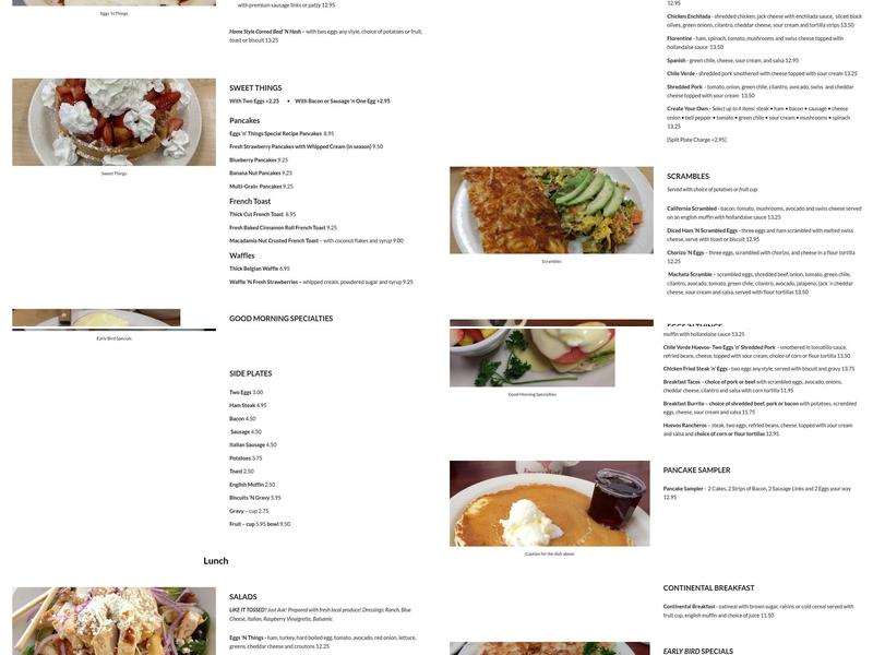 Eggs-N-Things Menu