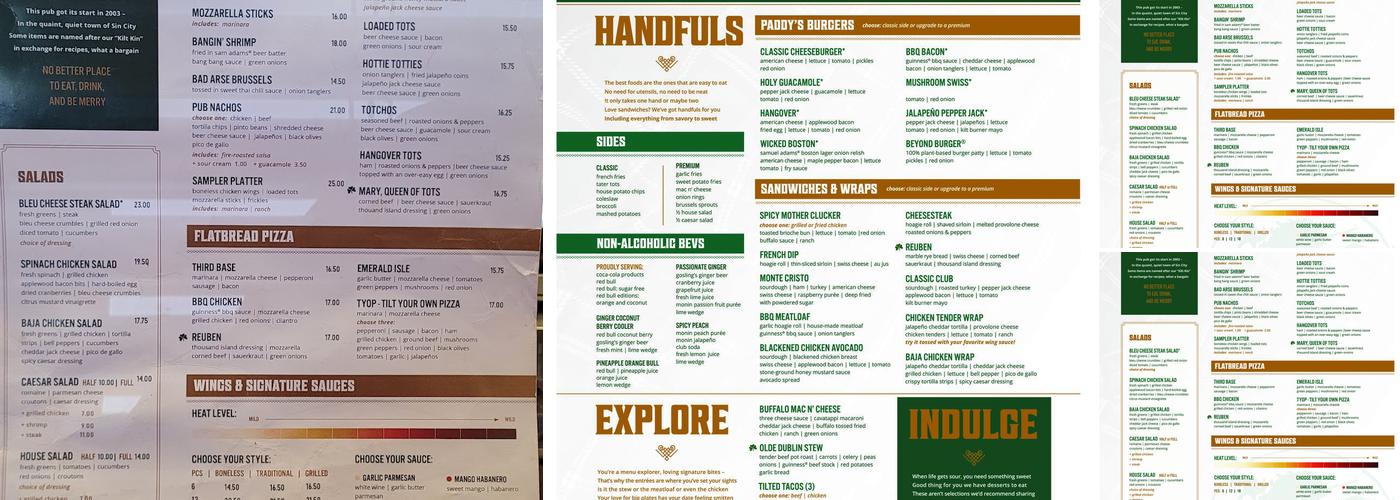Tilted Kilt Pub & Eatery Menu