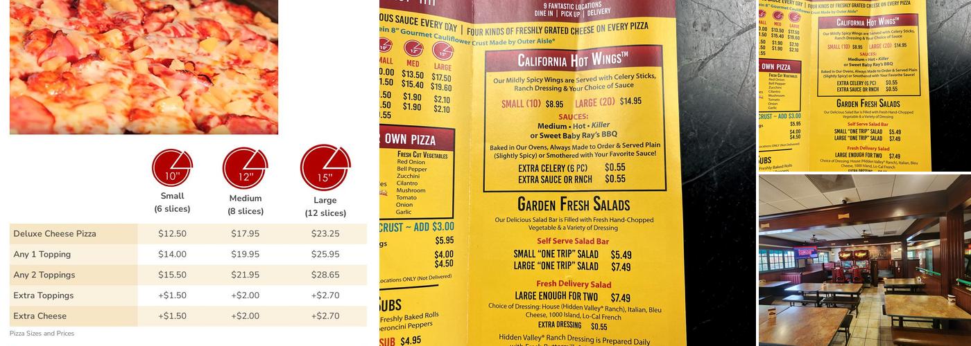 Rusty's Pizza Parlor Menu