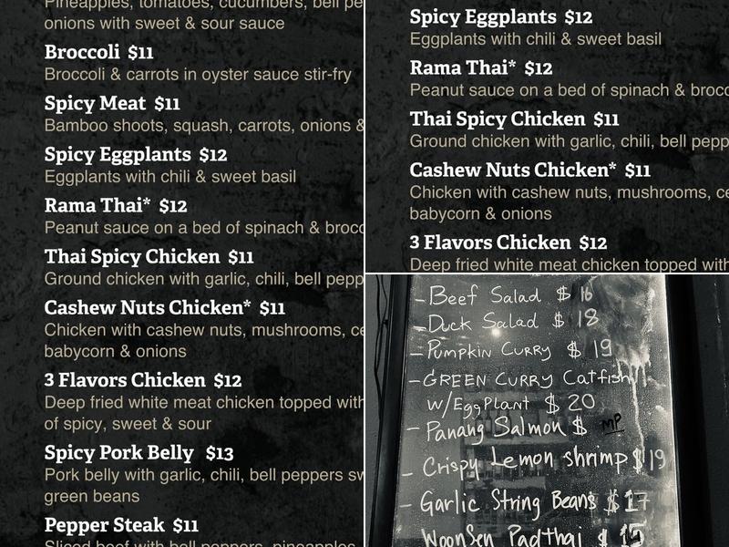 Exotic Thai Restaurant Menu