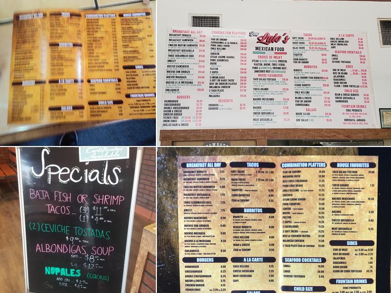 Don Lalos Mexican Food Menu