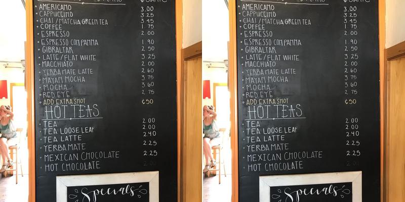 Coffee Connection Menu