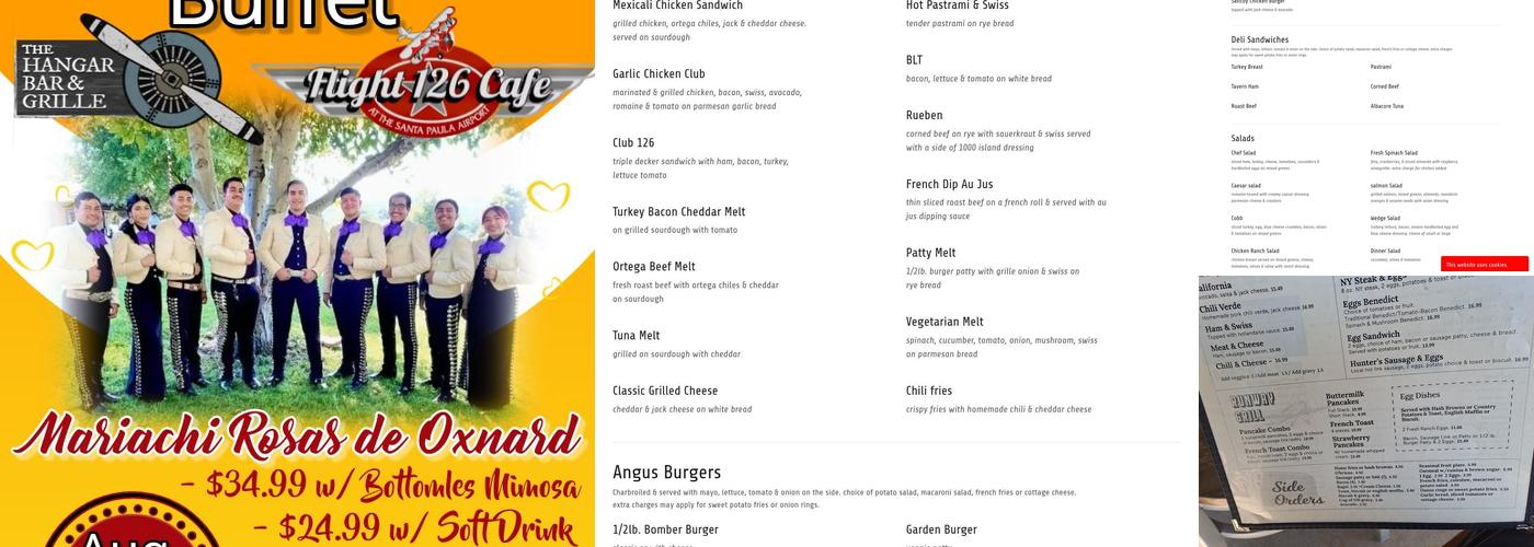 Flight 126 Cafe Menu