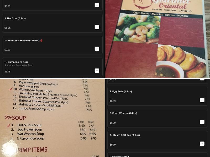 Gourmet Oriental Menu