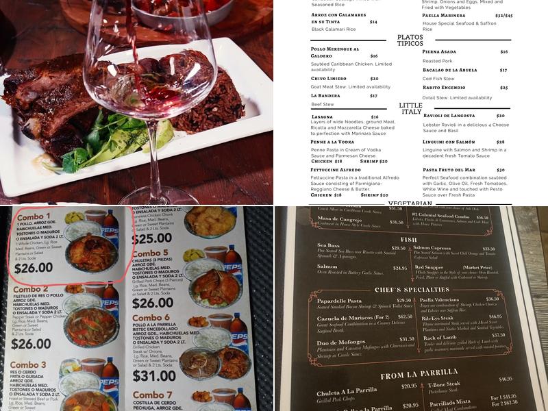 Cafe Colonial Restaurant Menu