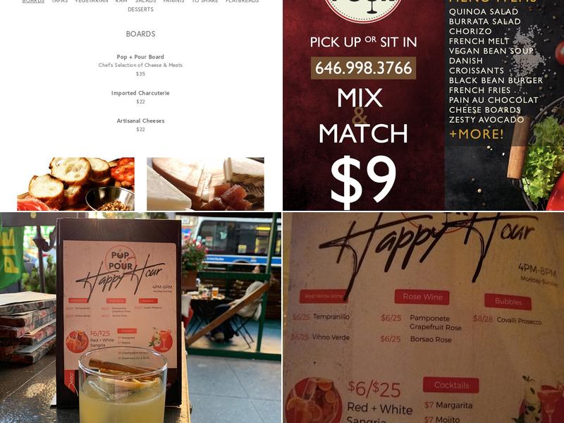 Pop & Pour Wine and Spirits Menu