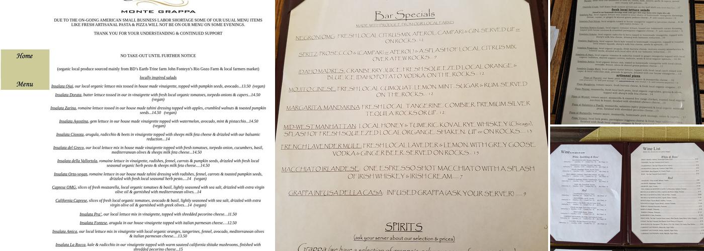 Osteria Monte Grappa Menu