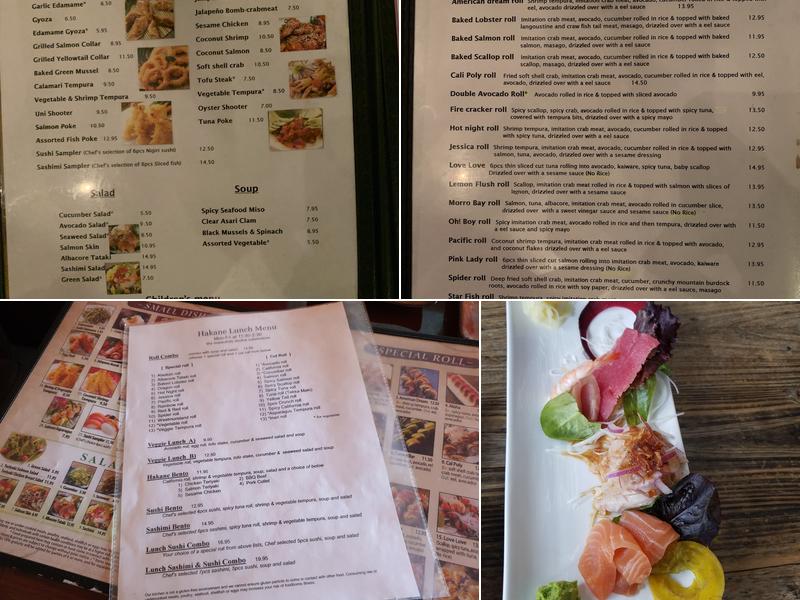 Hakane Sushi Menu