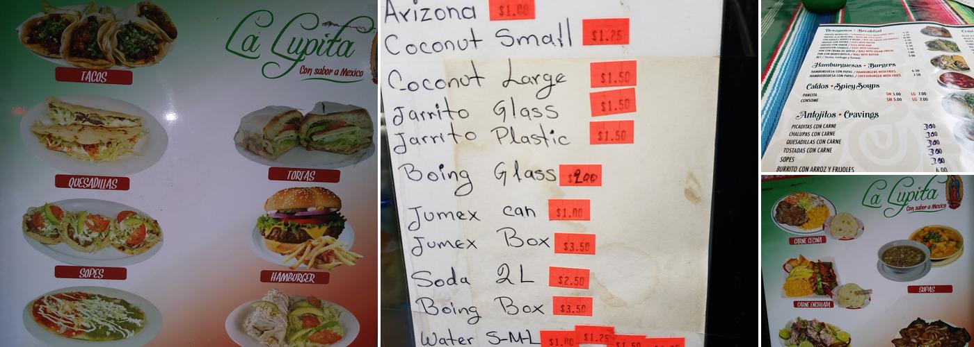 La Lupita Menu