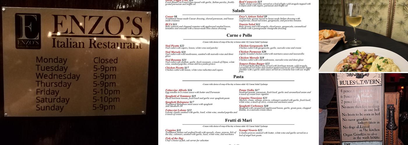 Enzo's Italian Restaurant Menu