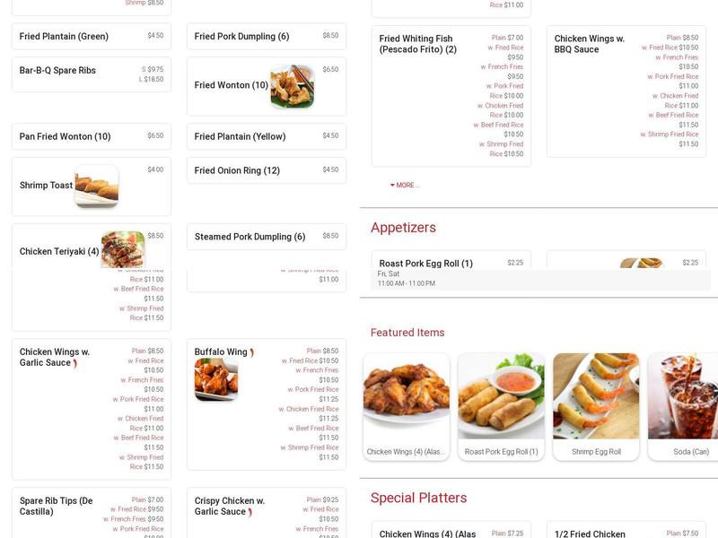 Wing Hing Menu
