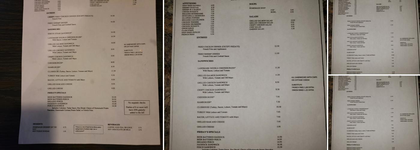 Landmark Menu