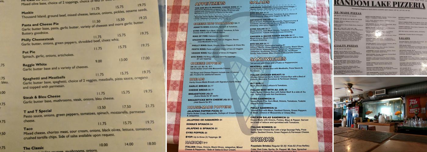 Random Lake Pizzeria Menu