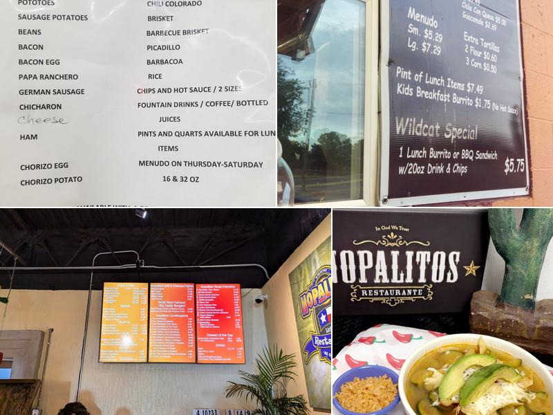 Nopalitos Menu