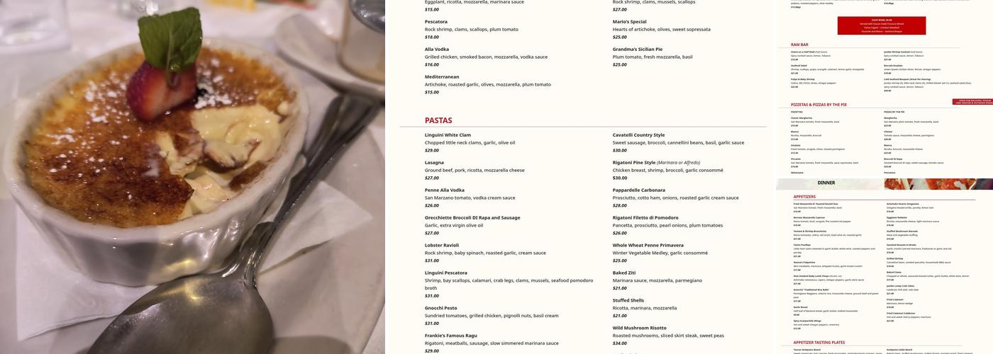 Pine Restaurant Menu