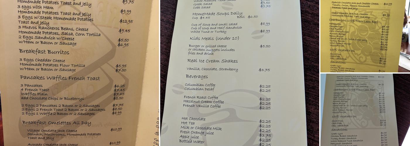 Breakfast Cafe Menu
