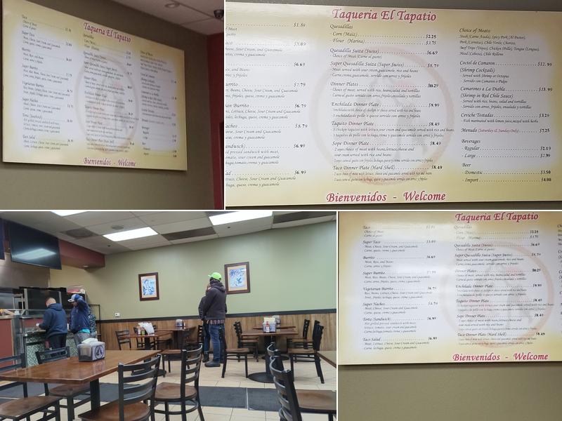 Taqueria El Tapatio Menu