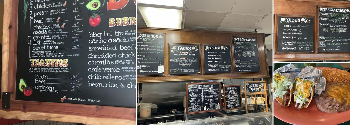 Bobbi's Mexican Food Menu