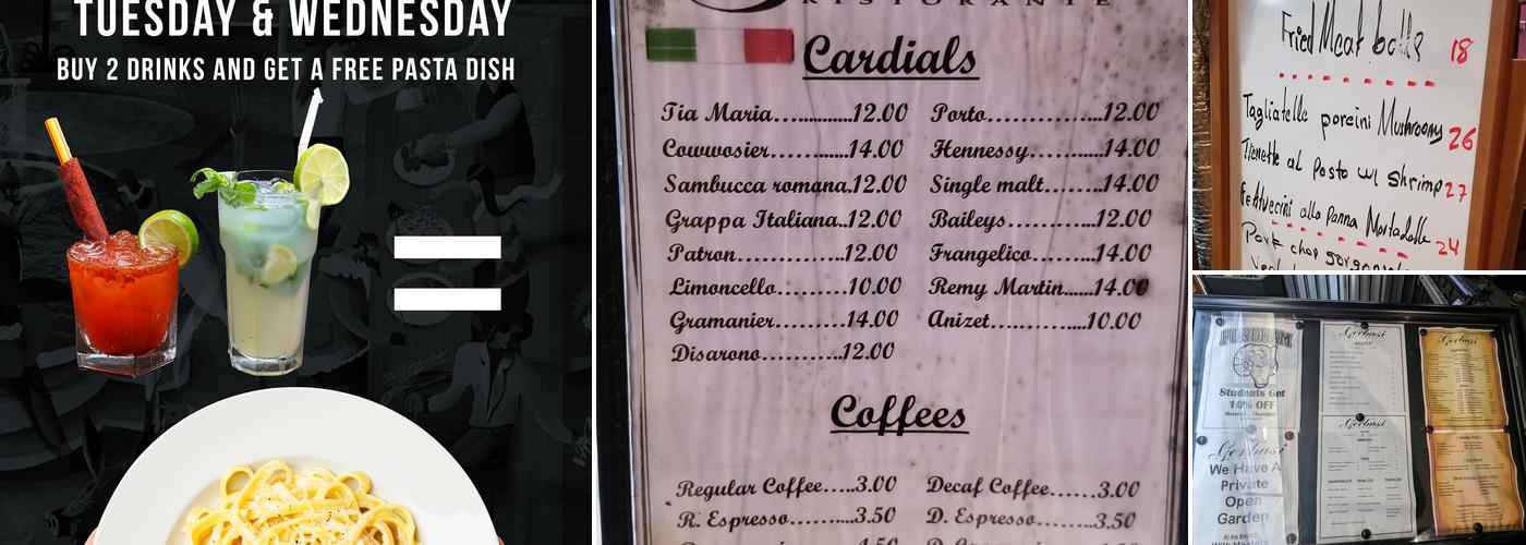 Moise's Restaurant Menu