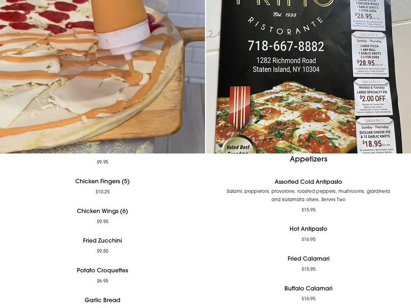 Primo Pizzeria Menu