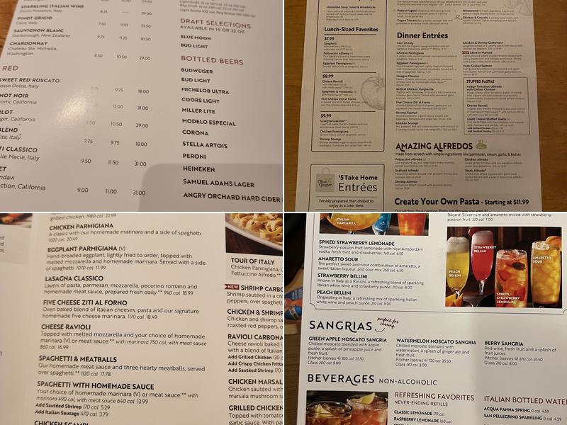 Olive Garden Italian Restaurant Menu