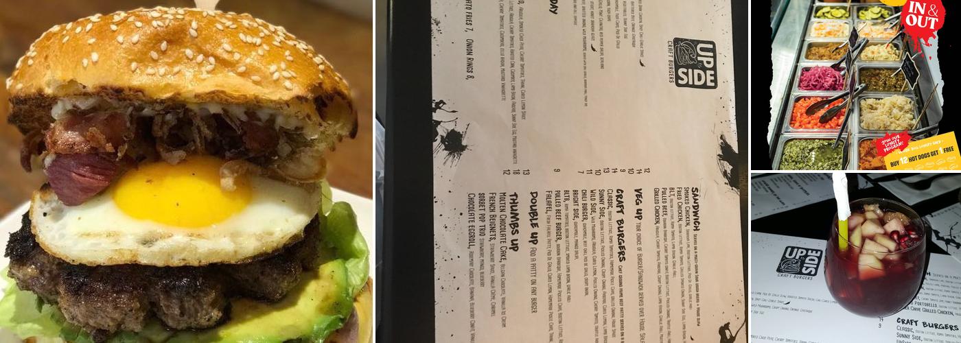 Upside Craft Burger Menu