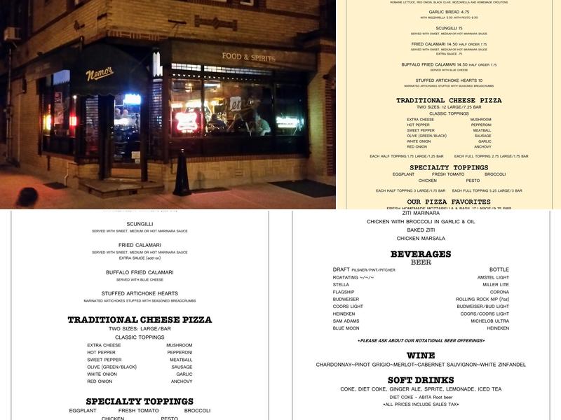 Lee's Tavern Menu