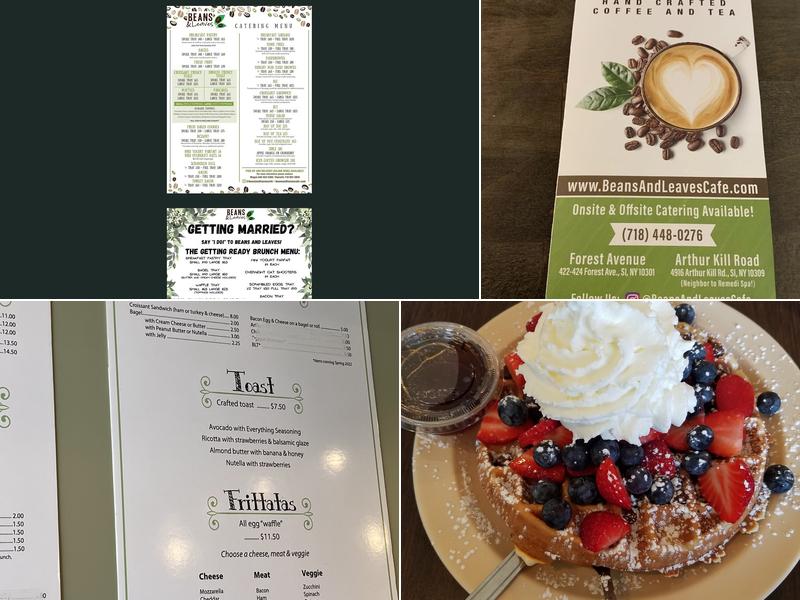 Beans and Leaves Coffee and Tea Cafe Menu